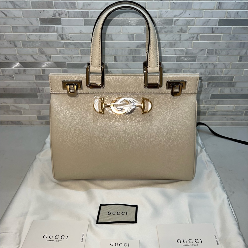 GUCCI Zumi Top Handle Bag Leather Small